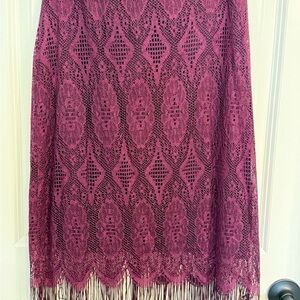 Hourglass Black and Pink Lace Detail Skirt